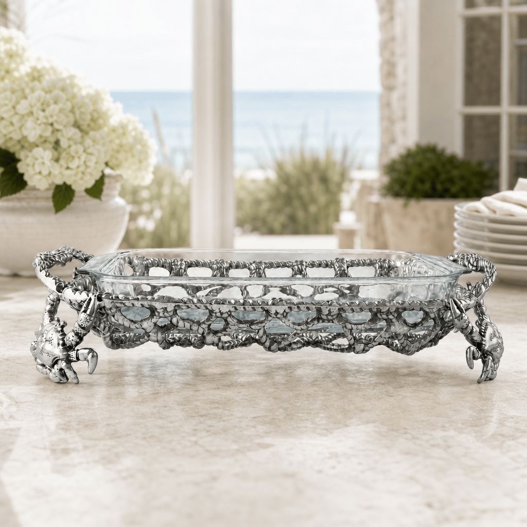 Arthur Court Coastal Crab and Net Casserole 3 Quart Holder