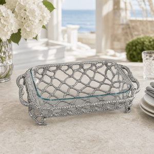 Arthur Court Coastal Crab and Net Casserole 3 Quart Holder