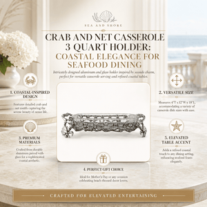 Arthur Court Coastal Crab and Net Casserole 3 Quart Holder