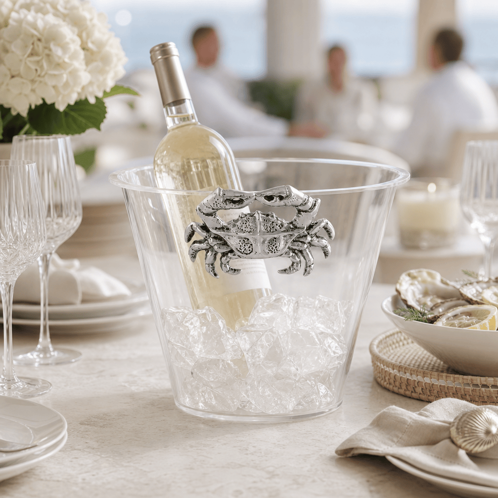 Arthur Court Coastal Crab Handle Acrylic Ice Bucket
