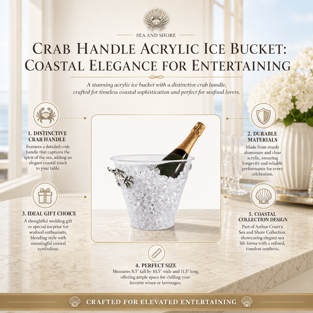 Arthur Court Coastal Crab Handle Acrylic Ice Bucket