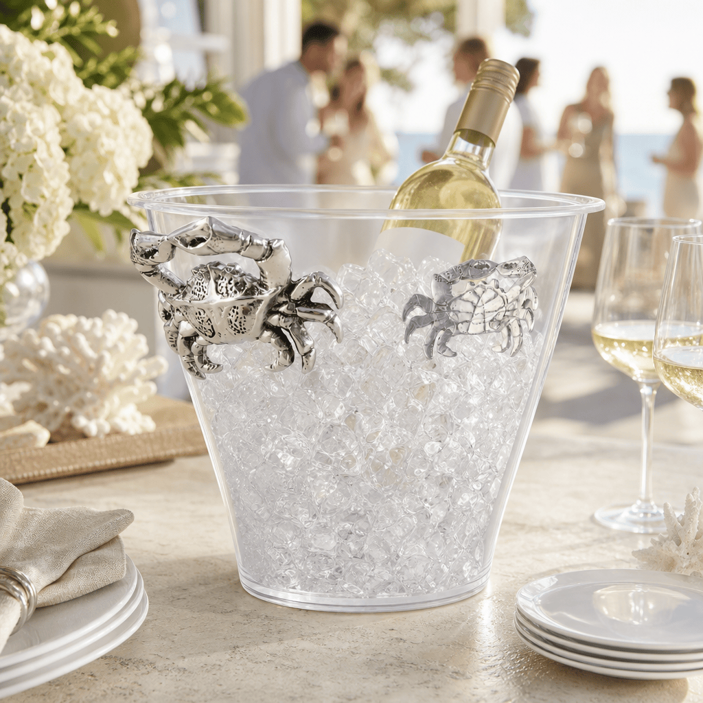 Arthur Court Coastal Crab Handle Acrylic Ice Bucket