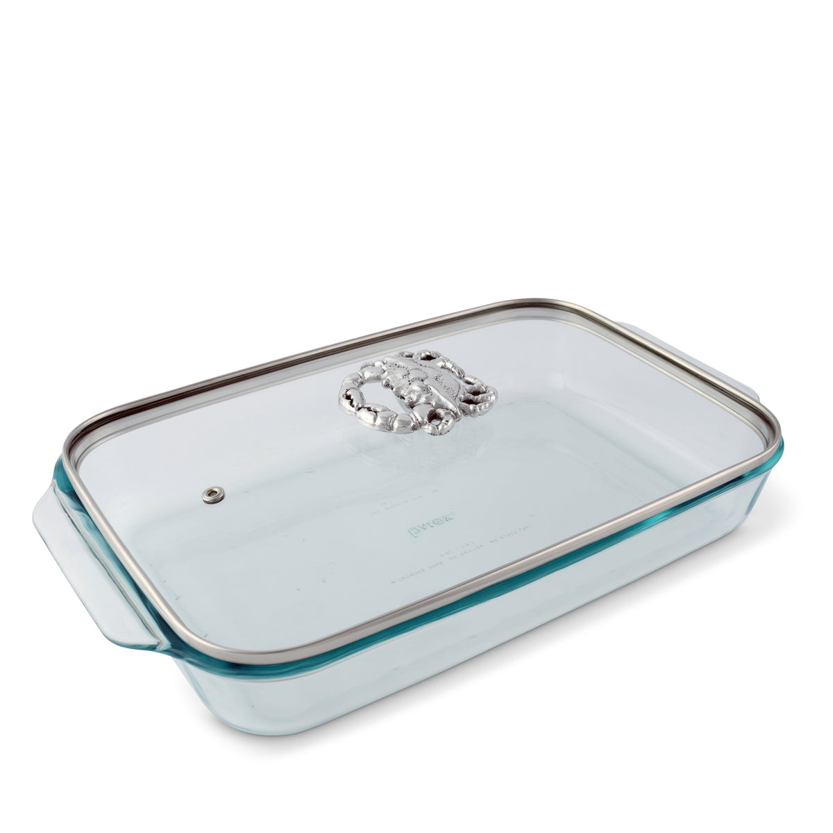 Arthur Court Coastal Crab Lid with Pyrex 3 quart Baking Dish