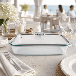 Arthur Court Coastal Crab Lid with Pyrex 3 quart Baking Dish