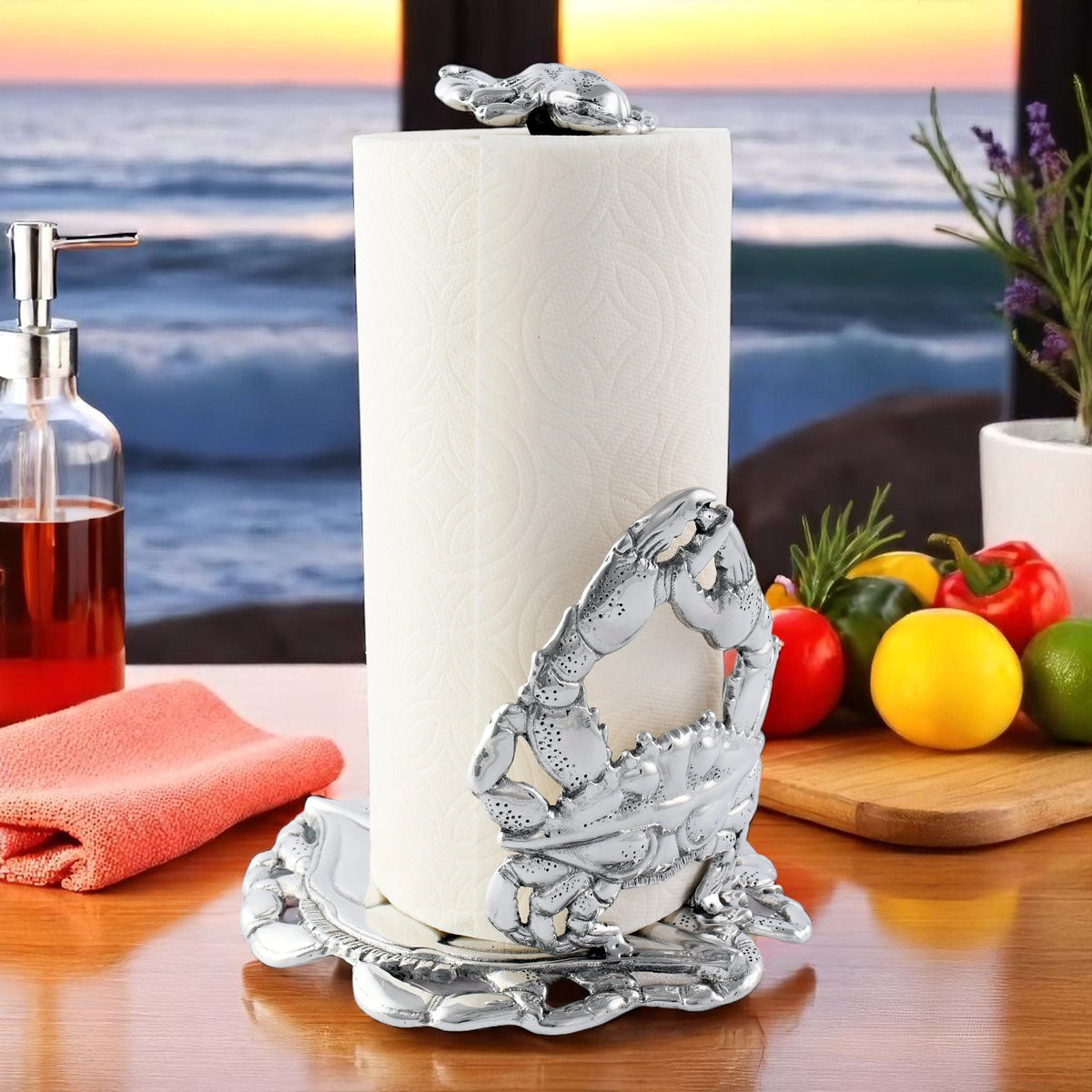 Arthur Court Coastal Crab Paper Towel Holder