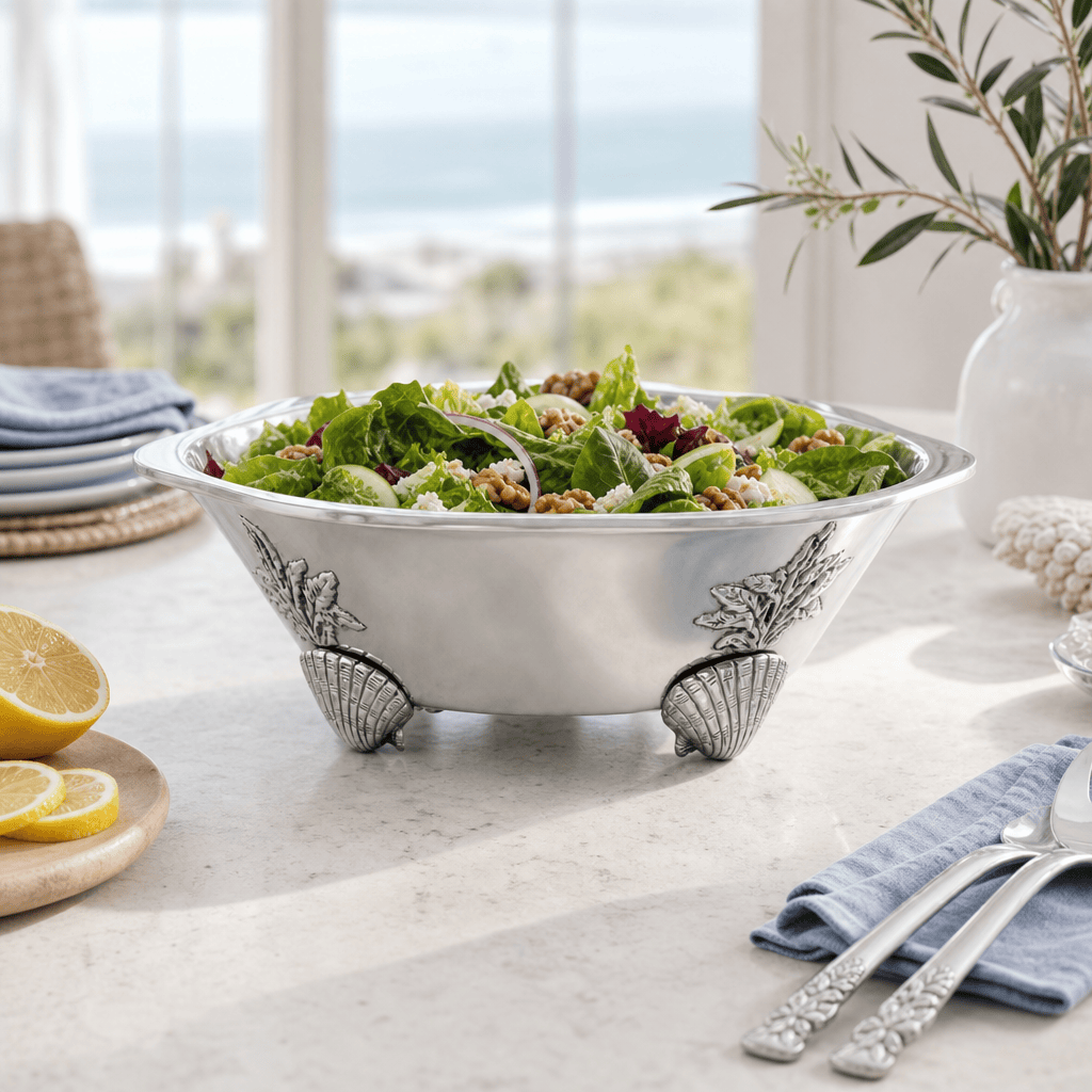 Arthur Court Coastal Ocean Kelp and Shells Salad Bowl