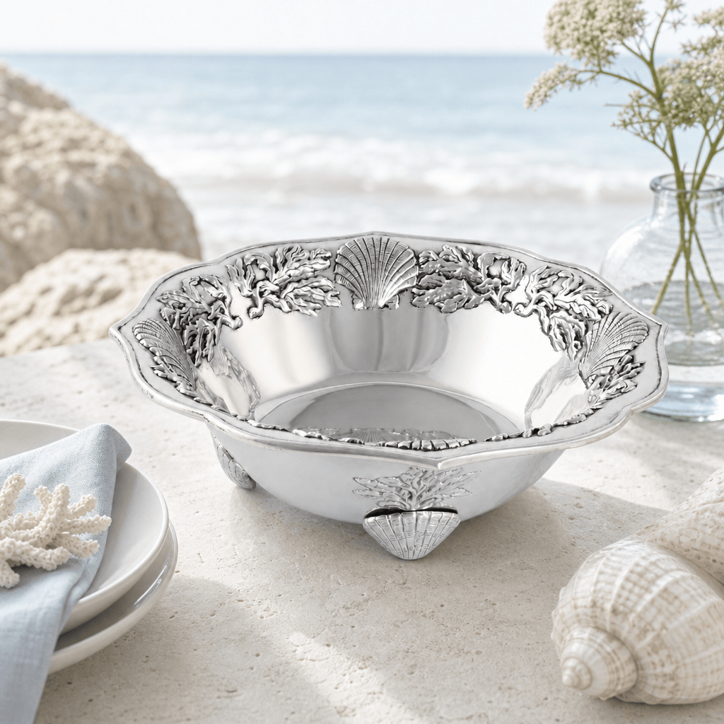 Arthur Court Coastal Ocean Kelp and Shells Salad Bowl