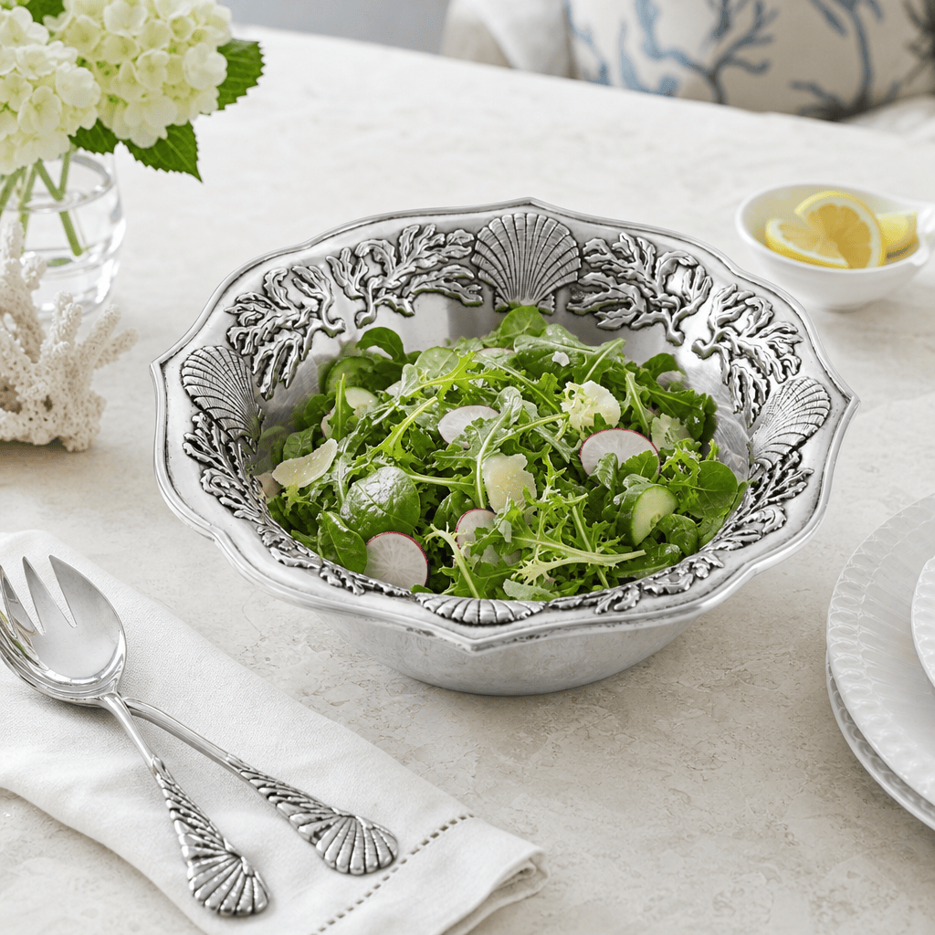 Arthur Court Coastal Ocean Kelp and Shells Salad Bowl