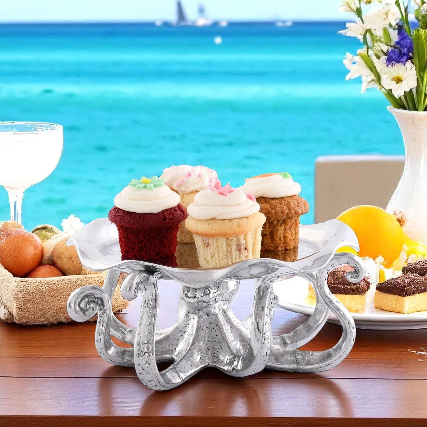 Arthur Court Coastal Octopus Treat / Cookie Stand
