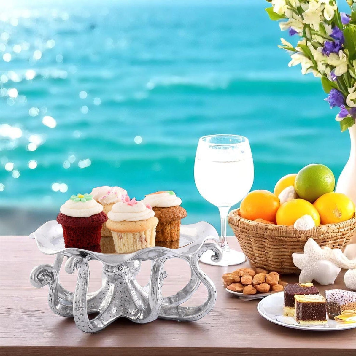 Arthur Court Coastal Octopus Treat / Cookie Stand