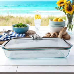 Arthur Court Coastal Shell Lid with Pyrex 3 quart Baking Dish