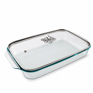 Arthur Court Coastal Shell Lid with Pyrex 3 quart Baking Dish