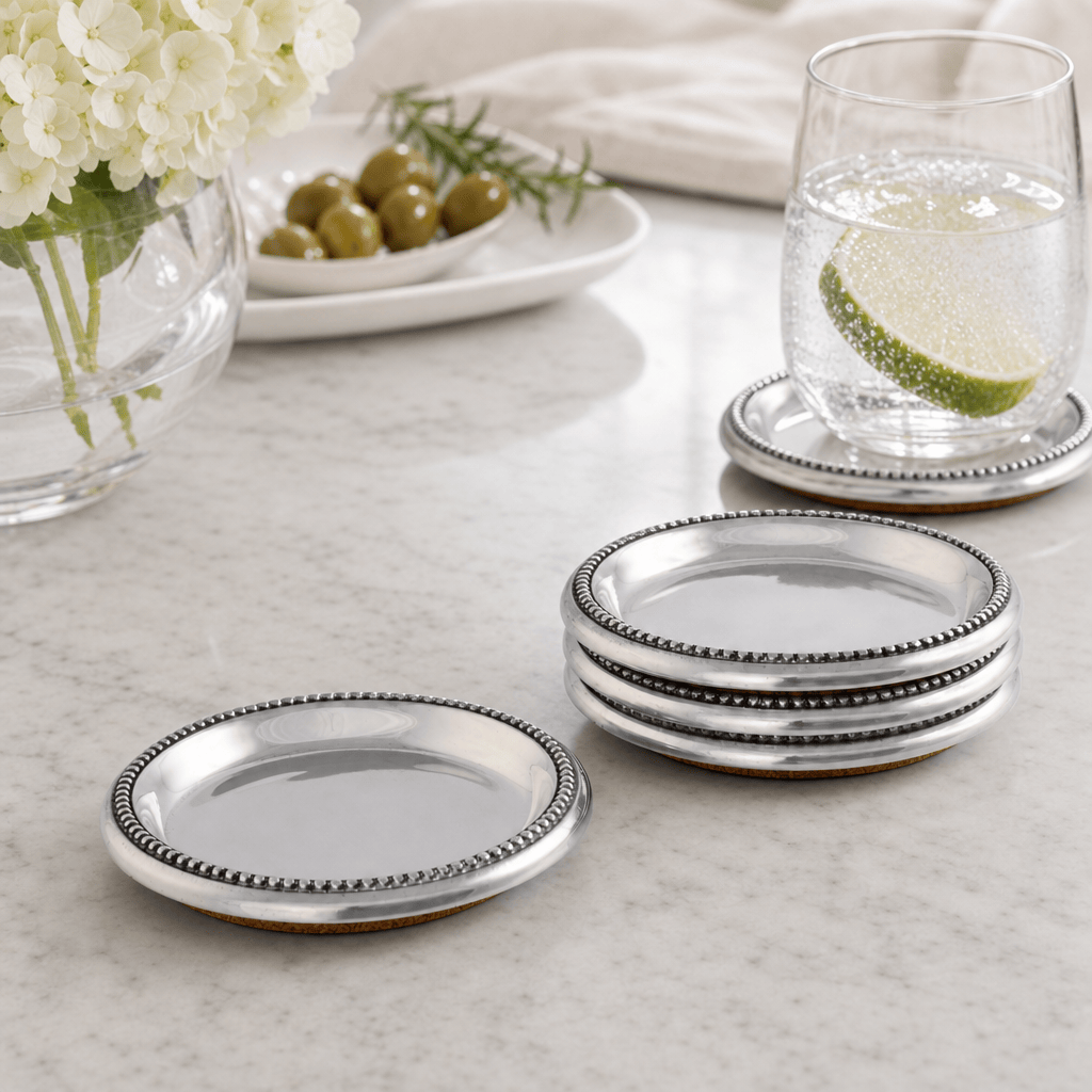 Arthur Court Coaster Set Beaded Coasters Set  Set of 4