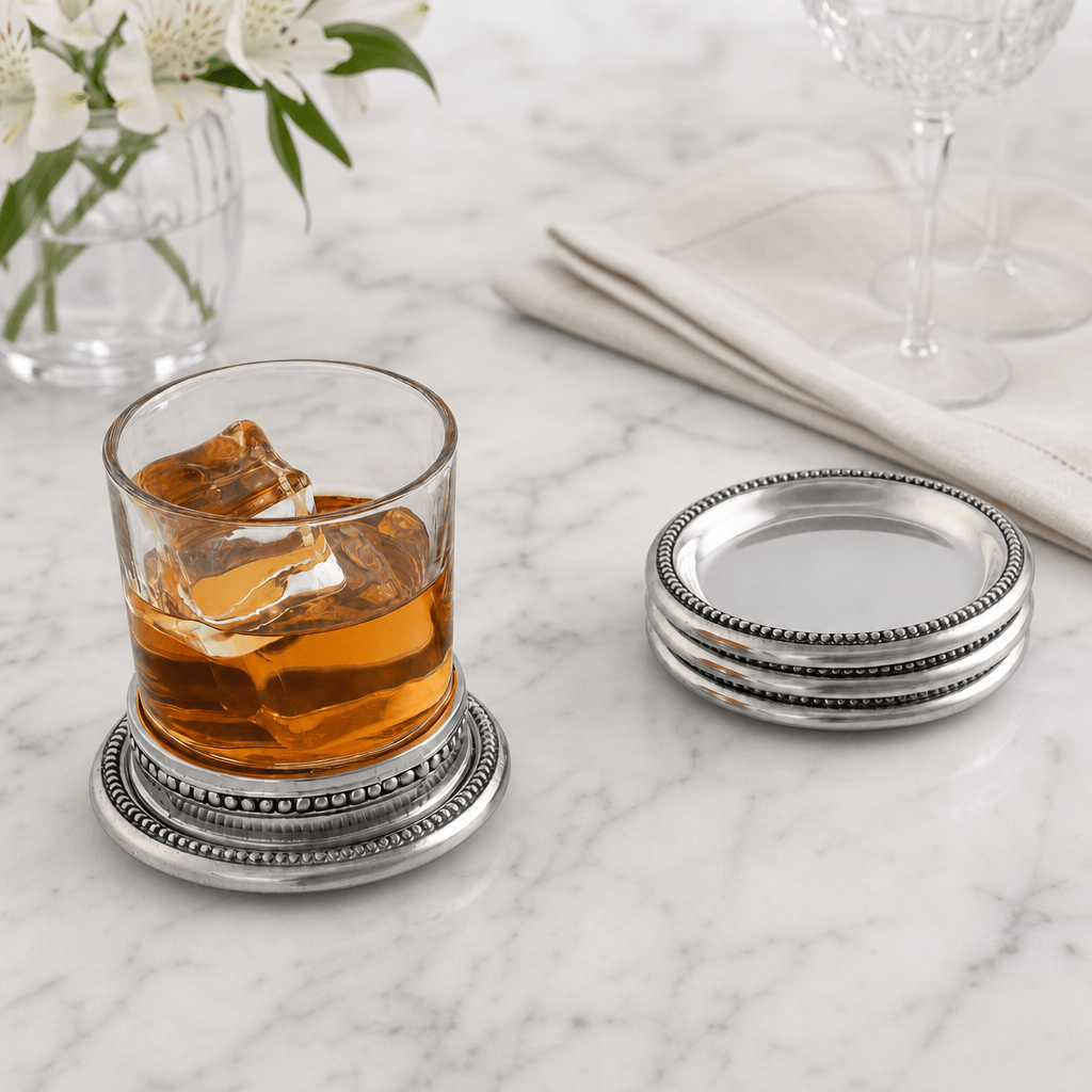 Arthur Court Coaster Set Beaded Coasters Set  Set of 4