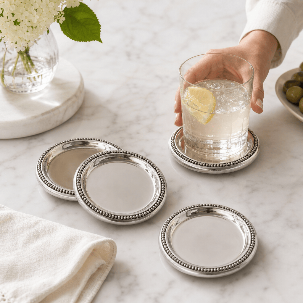 Arthur Court Coaster Set Beaded Coasters Set  Set of 4