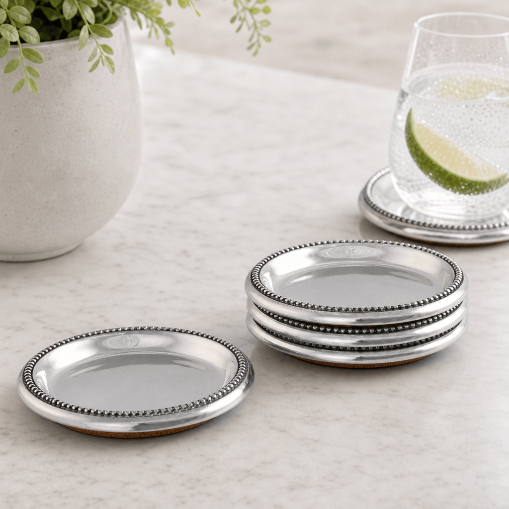 Arthur Court Coaster Set Beaded Coasters Set  Set of 4