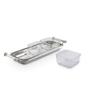 Arthur Court Condiment Server Beaded Compartment Serving Bowls