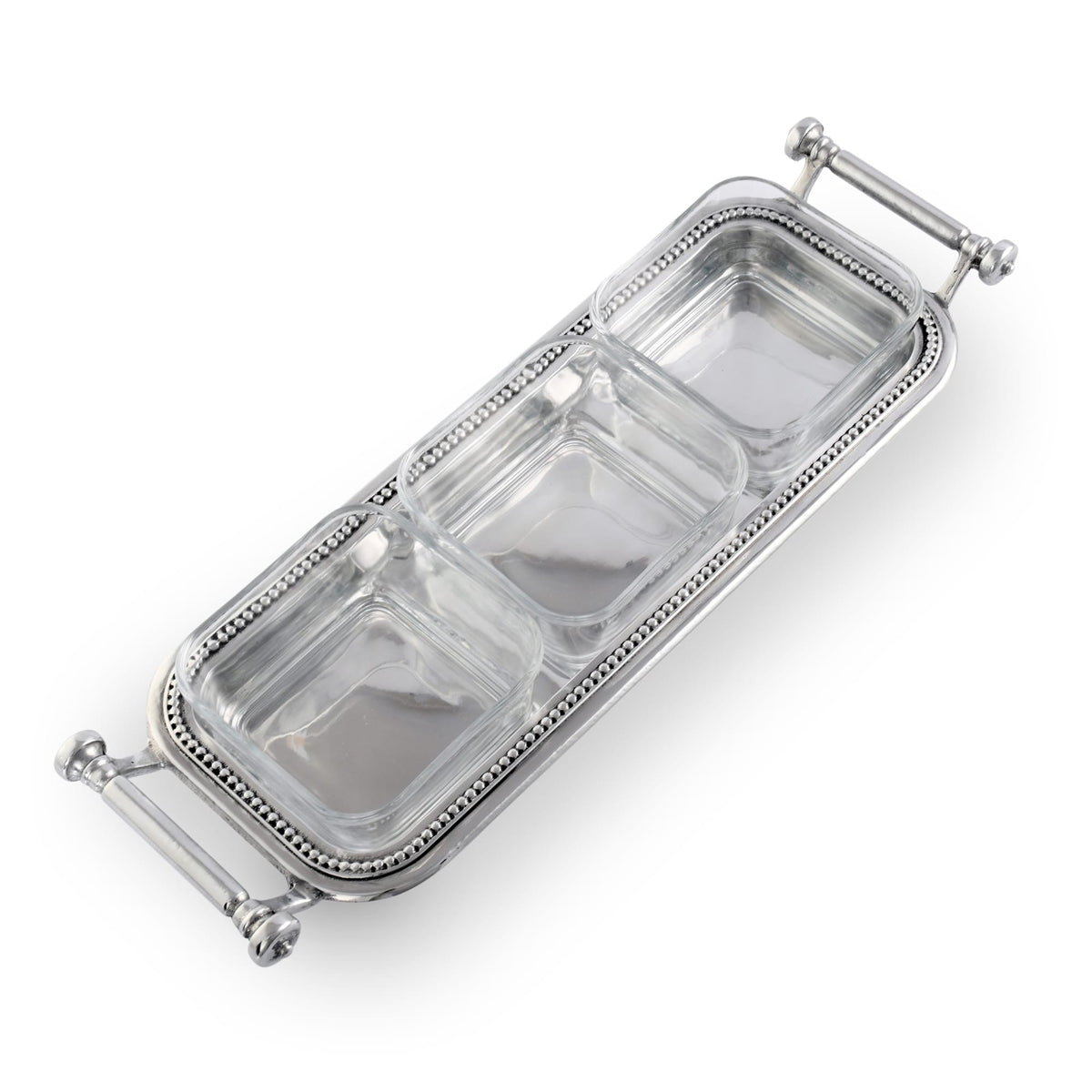 Arthur Court Condiment Server Beaded Compartment Serving Bowls