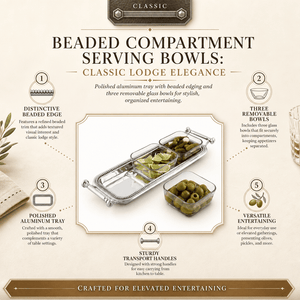 Arthur Court Condiment Server Beaded Compartment Serving Bowls