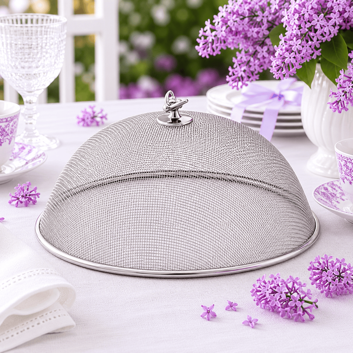 Arthur Court Dogwood Bee Stainless Mesh Picnic Cover