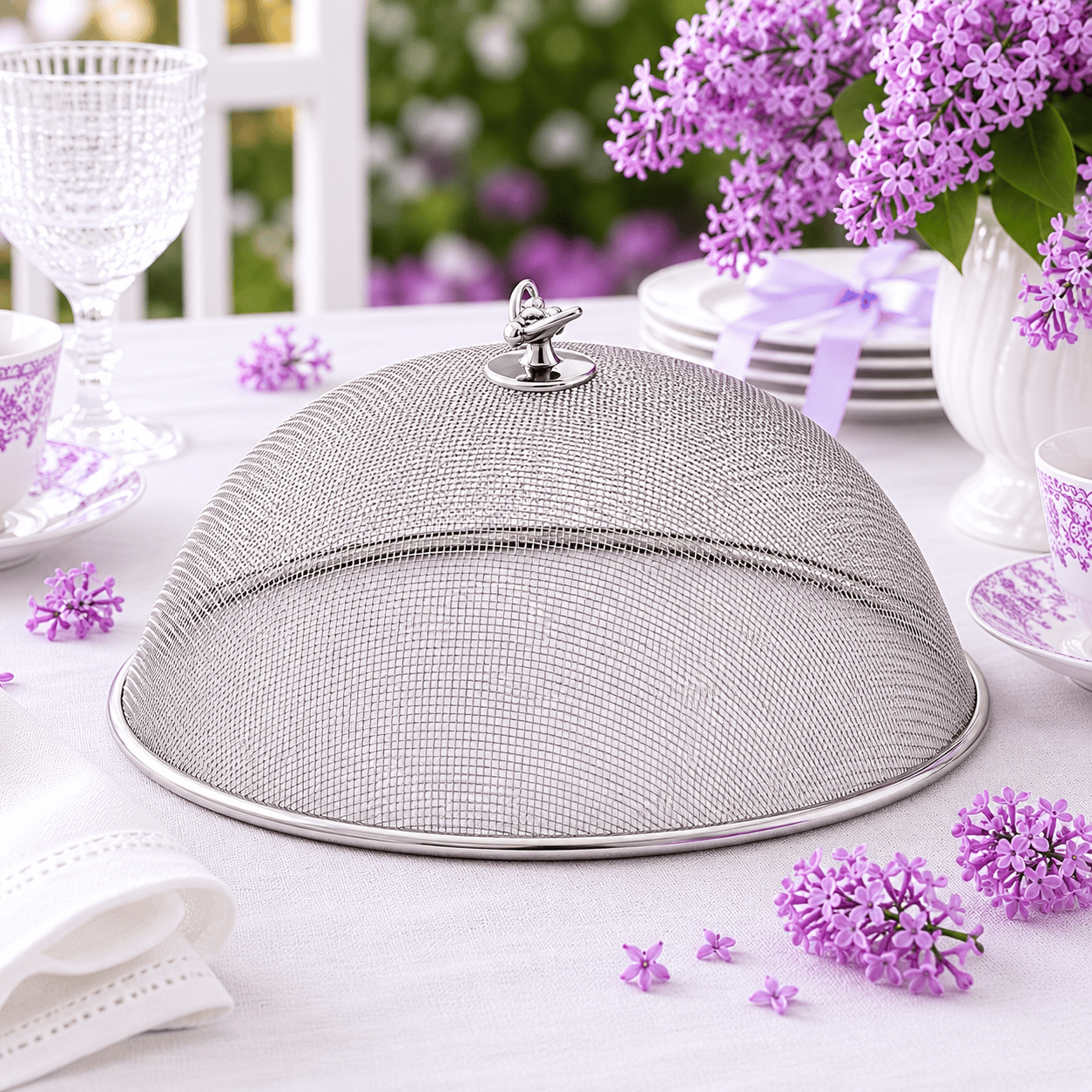 Arthur Court Dogwood Bee Stainless Mesh Picnic Cover