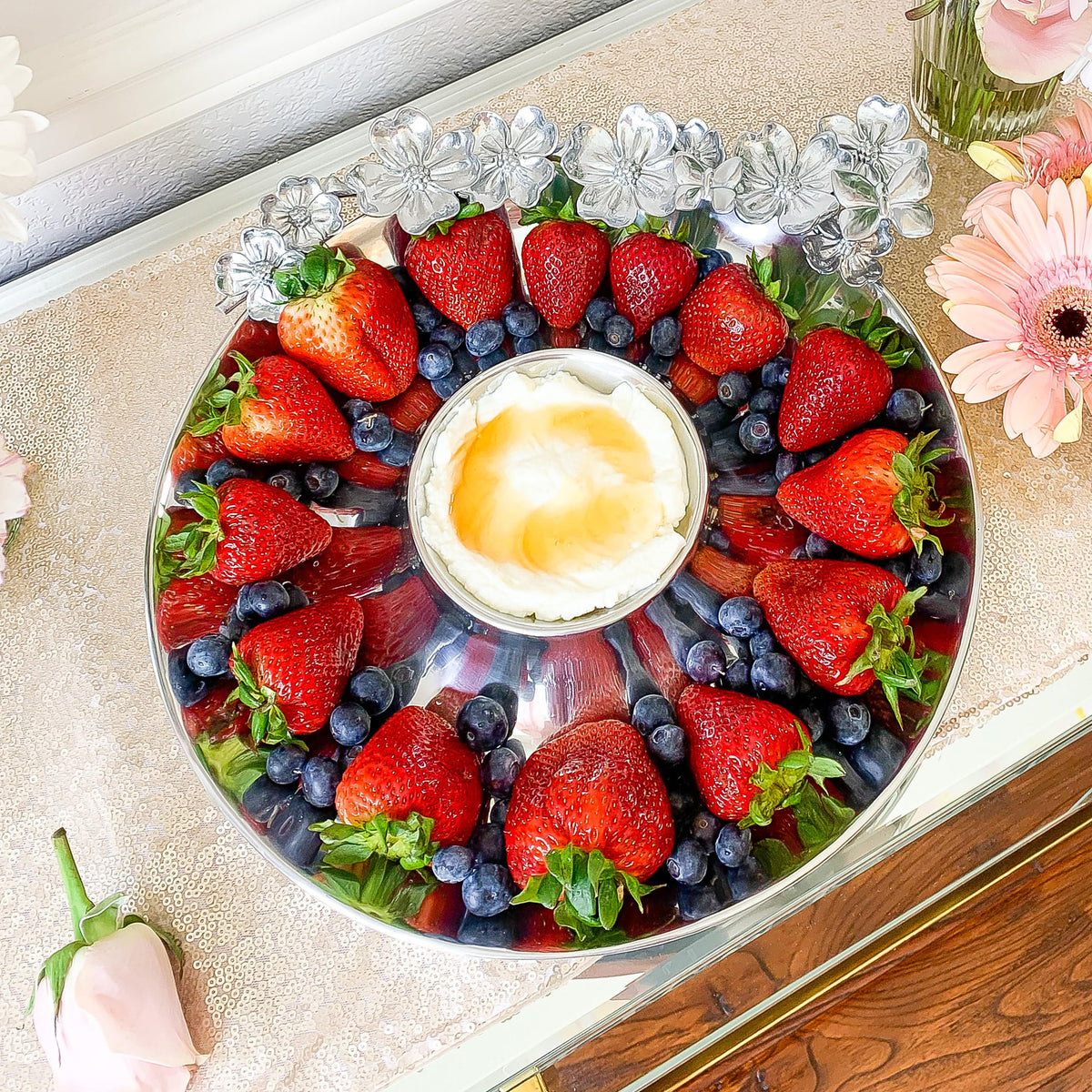 Arthur Court Dogwood Butterfly and Dogwood Chip and Dip