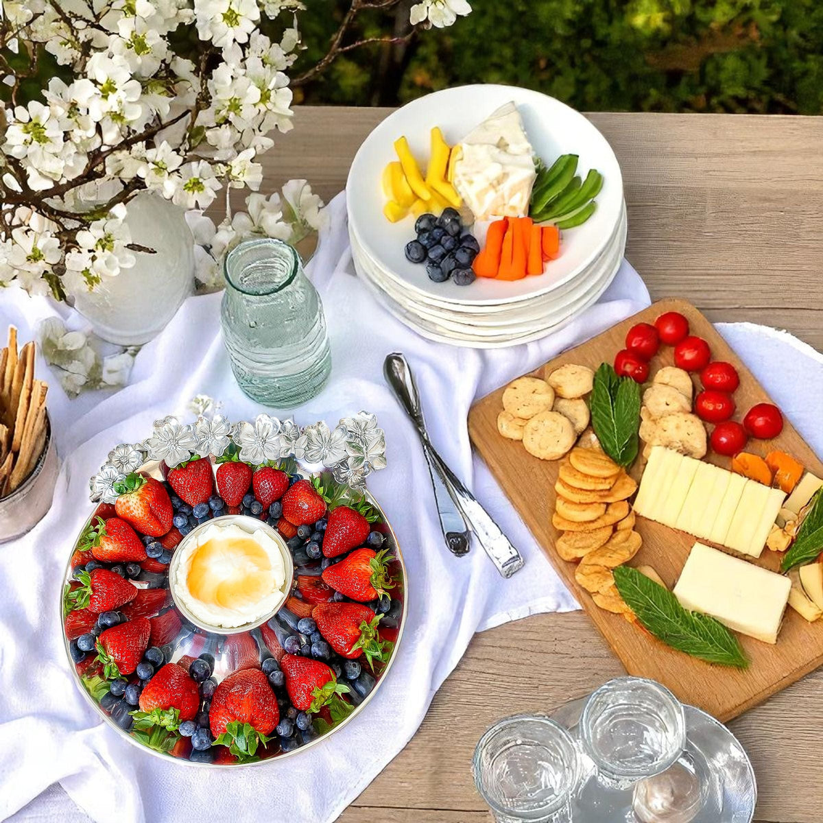 Arthur Court Dogwood Butterfly and Dogwood Chip and Dip