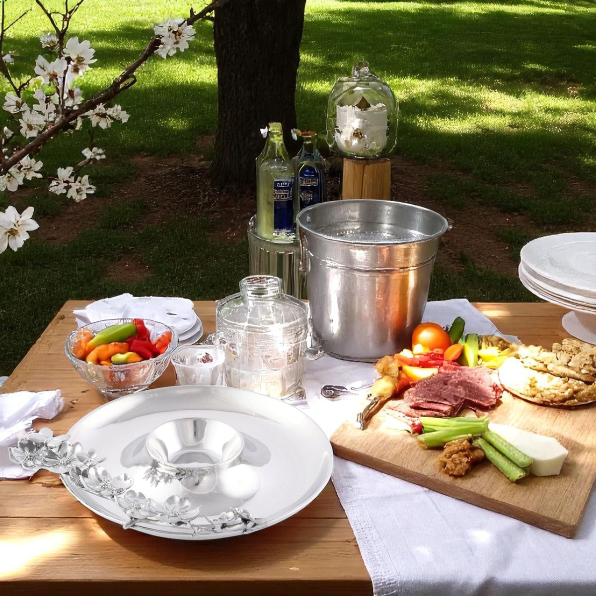 Arthur Court Dogwood Butterfly and Dogwood Chip and Dip