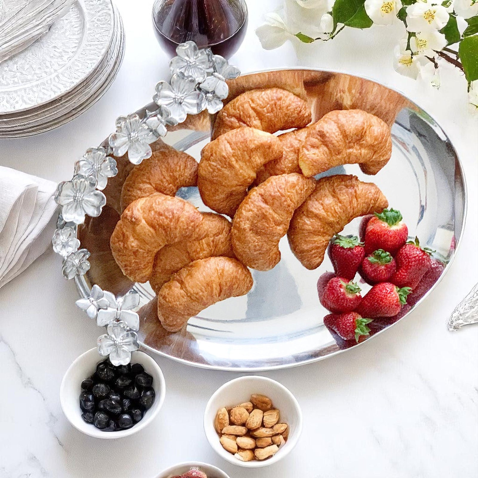 Arthur Court Dogwood Butterfly Dogwood Platter