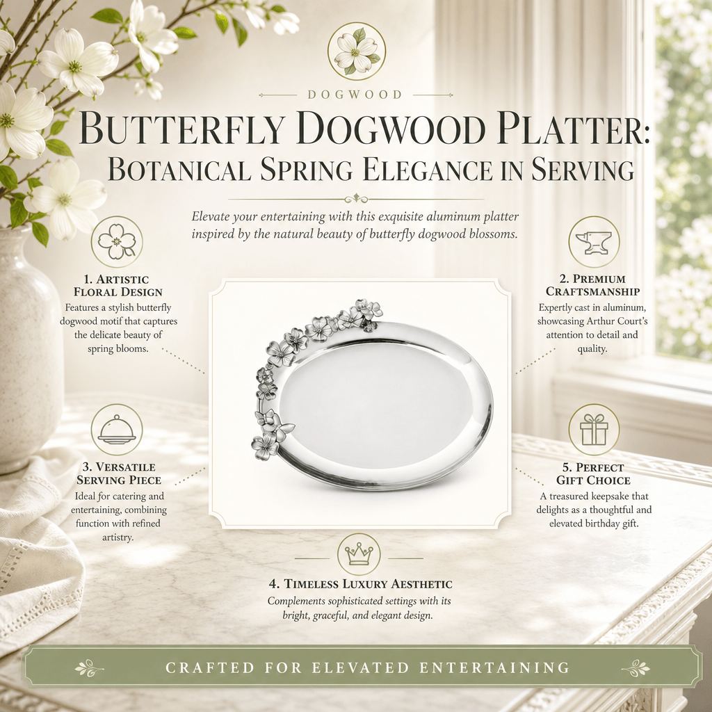 Arthur Court Dogwood Butterfly Dogwood Platter