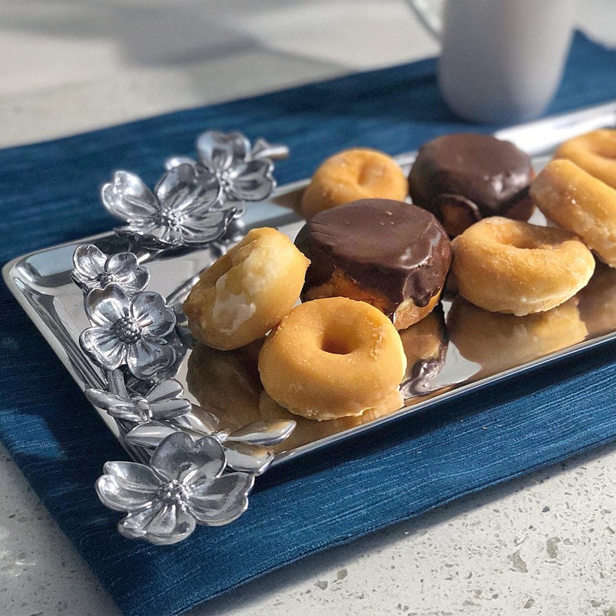 Arthur Court Dogwood Butterfly Oblong Dogwood Tray