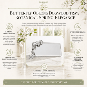 Arthur Court Dogwood Butterfly Oblong Dogwood Tray