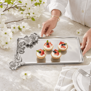 Arthur Court Dogwood Butterfly Oblong Dogwood Tray