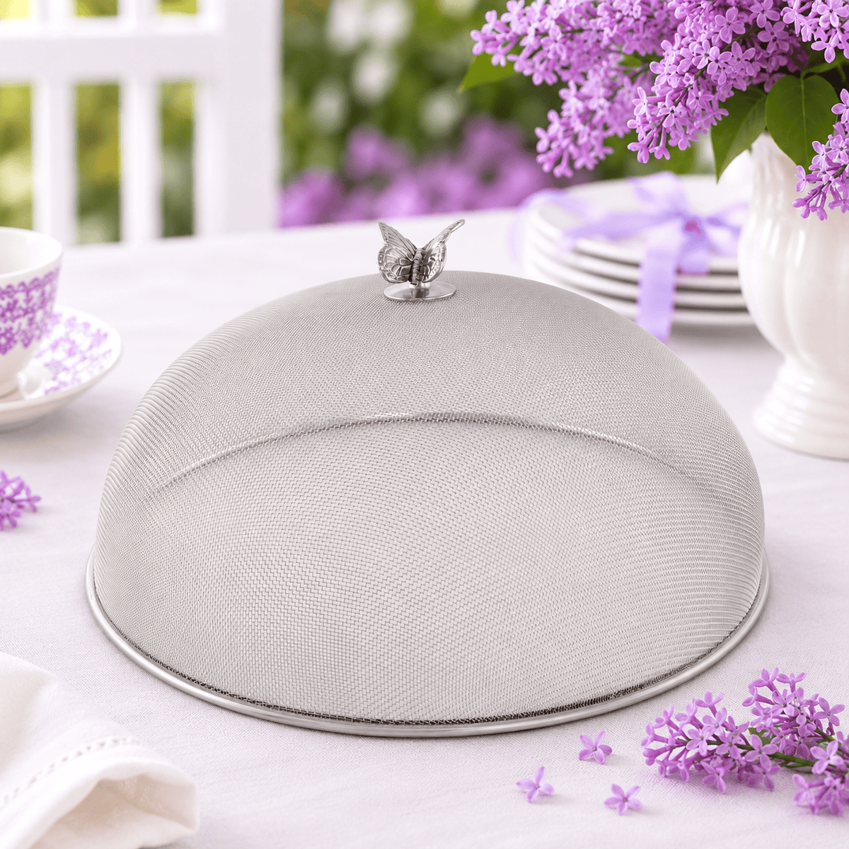 Arthur Court Dogwood Butterfly Stainless Mesh Picnic Cover