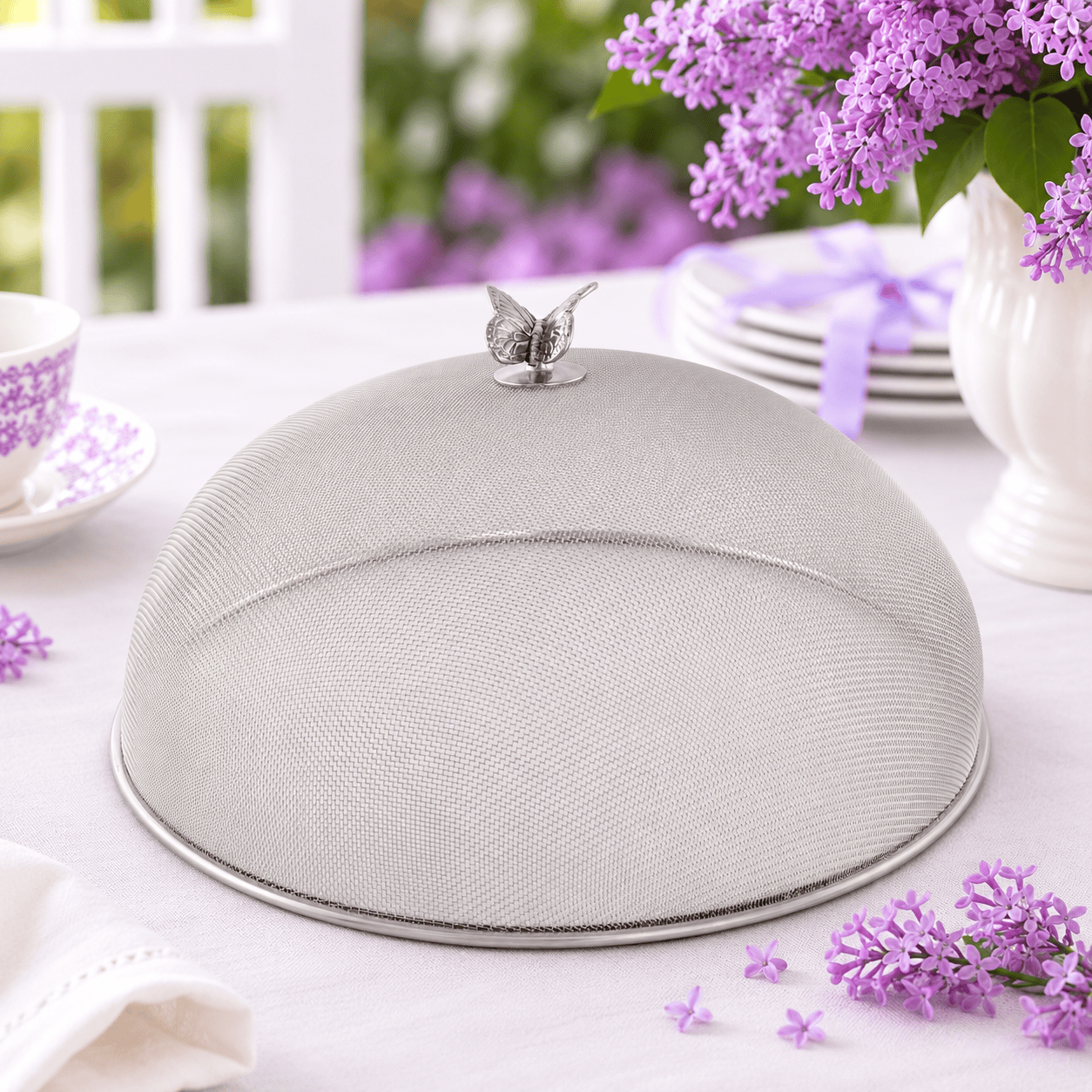 Arthur Court Dogwood Butterfly Stainless Mesh Picnic Cover