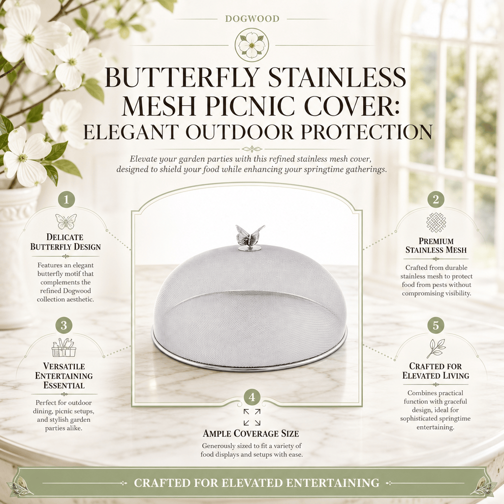 Arthur Court Dogwood Butterfly Stainless Mesh Picnic Cover