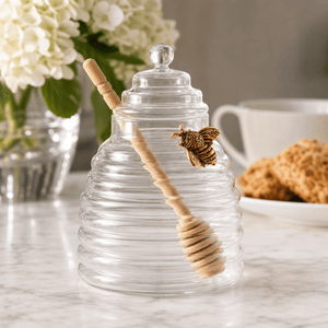Arthur Court Dogwood Gold Bee Honey Jar with Dipper