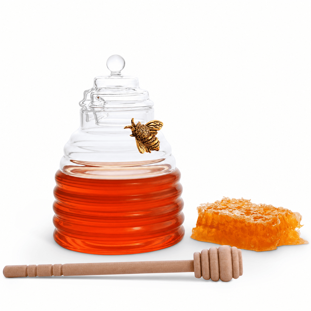 Arthur Court Dogwood Gold Bee Honey Jar with Dipper