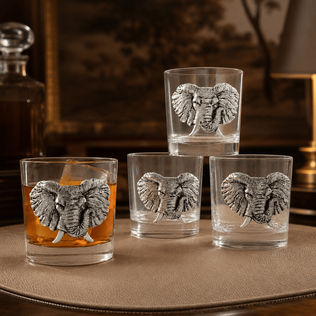 Arthur Court Elephant Elephant Bar Glasses Set of 4