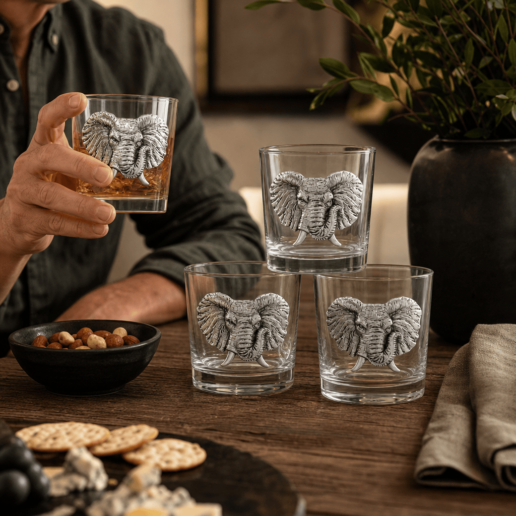 Arthur Court Elephant Elephant Bar Glasses Set of 4