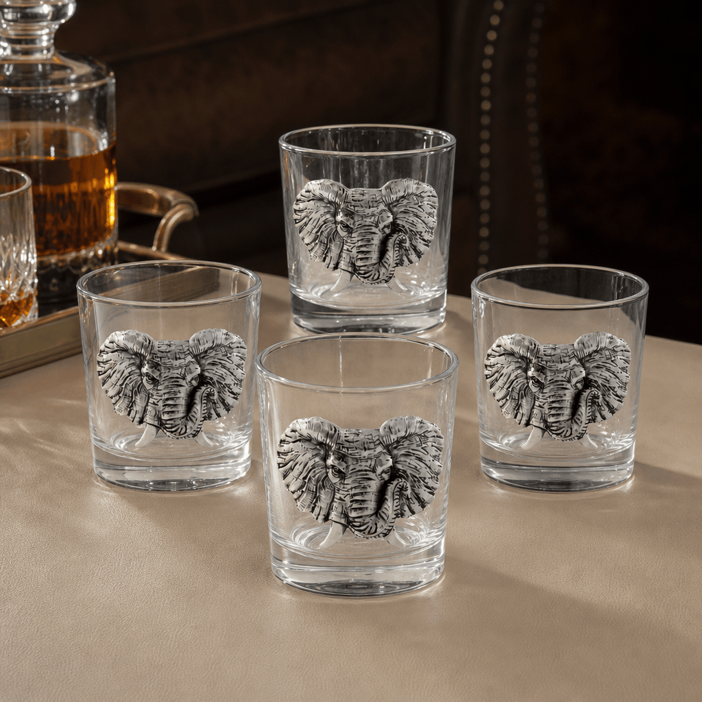 Arthur Court Elephant Elephant Bar Glasses Set of 4