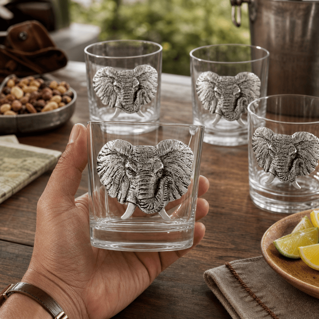 Arthur Court Elephant Elephant Bar Glasses Set of 4
