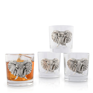 Arthur Court Elephant Elephant Bar Glasses Set of 4