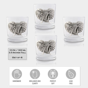 Arthur Court Elephant Elephant Bar Glasses Set of 4