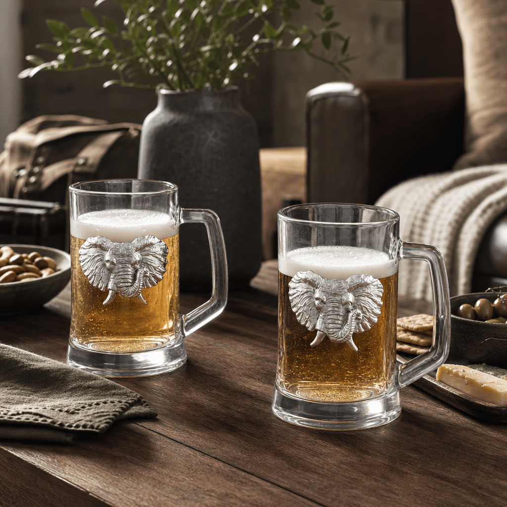 Arthur Court Elephant Elephant Beer Mugs - Set of 2