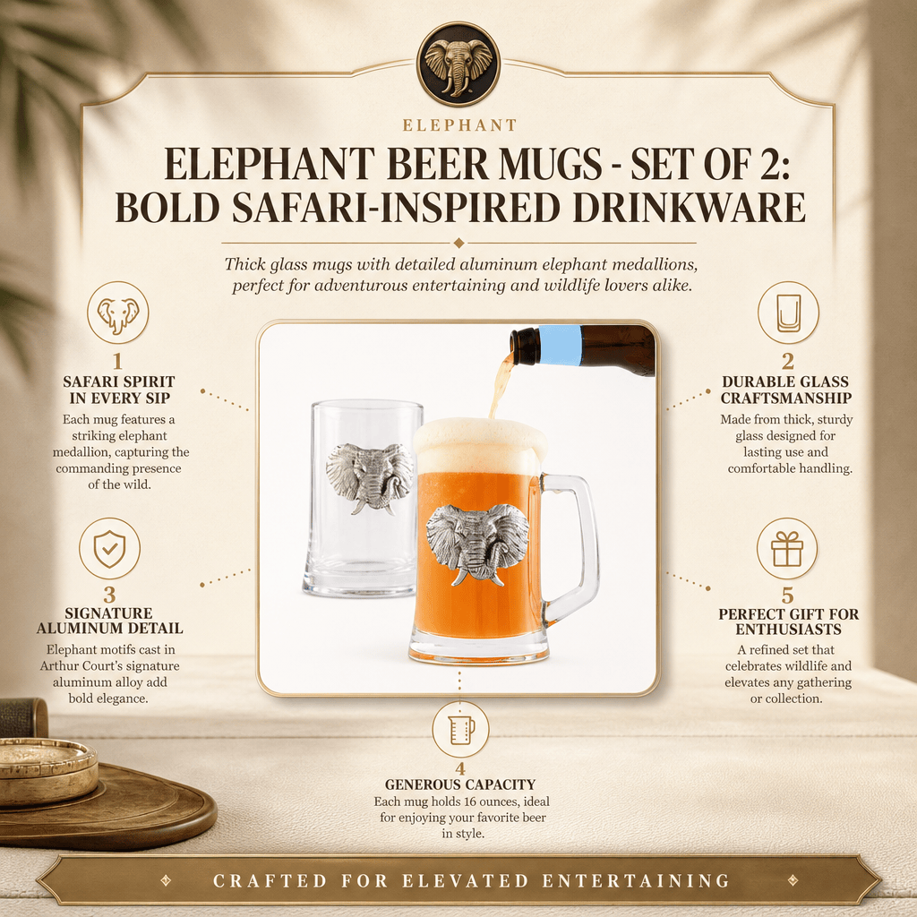 Arthur Court Elephant Elephant Beer Mugs - Set of 2