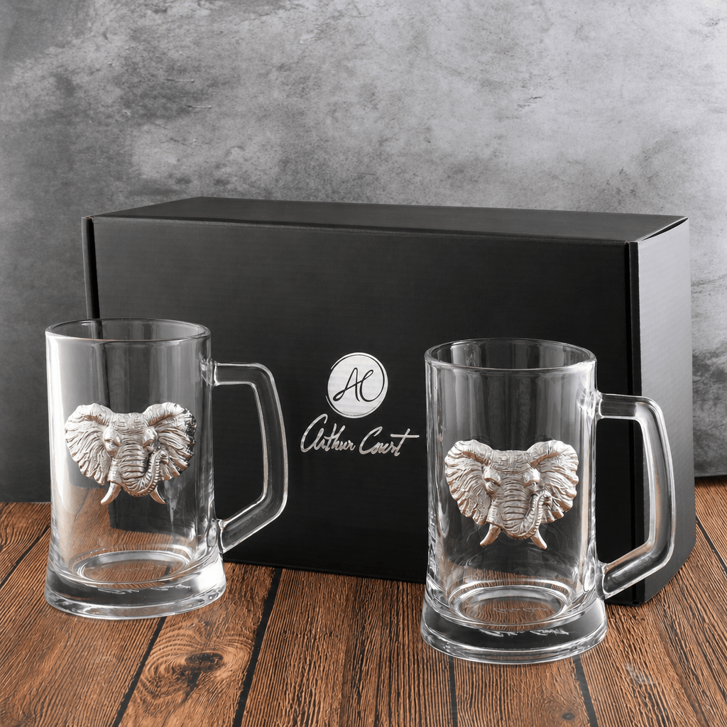 Arthur Court Elephant Elephant Beer Mugs - Set of 2