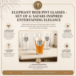 Arthur Court Elephant Elephant Beer Pint Glasses - Set of 4