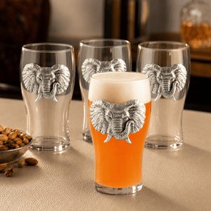 Arthur Court Elephant Elephant Beer Pint Glasses - Set of 4