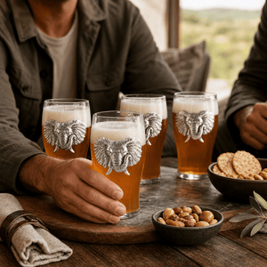 Arthur Court Elephant Elephant Beer Pint Glasses - Set of 4